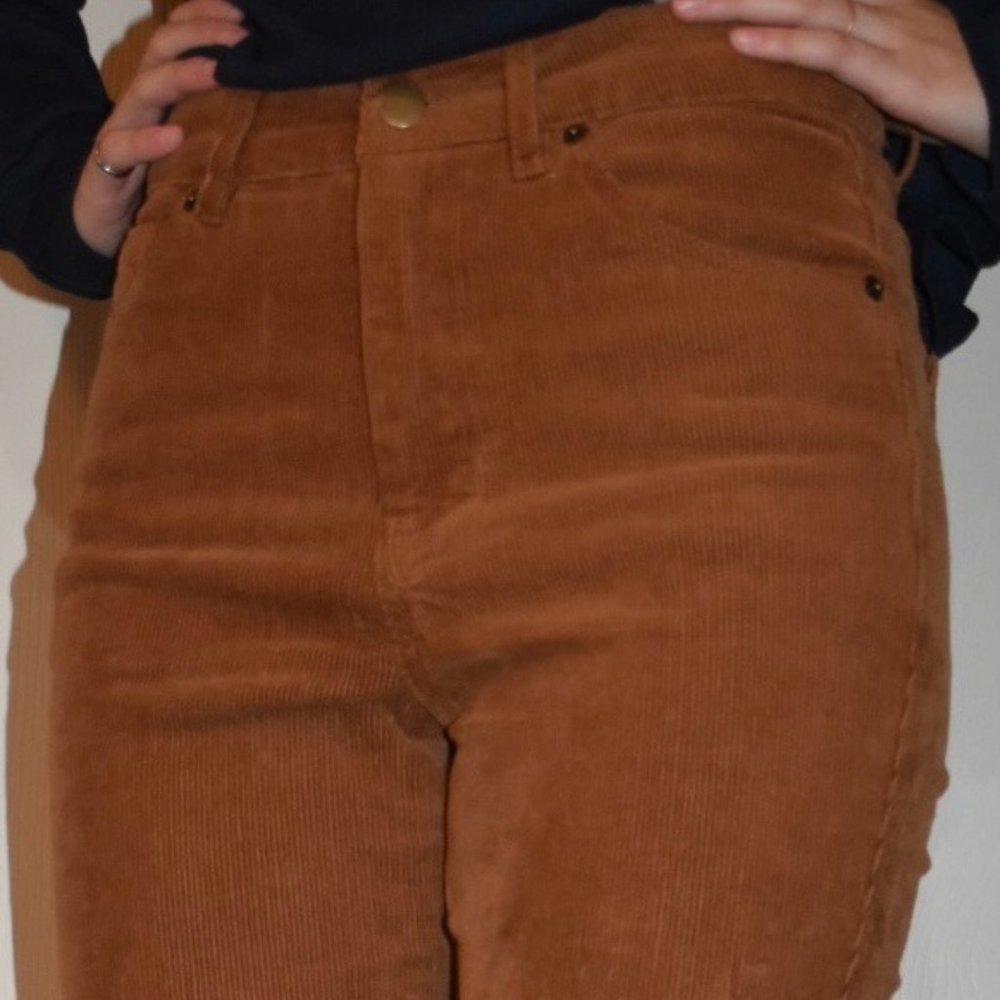 Suede cable pants-camel (S)